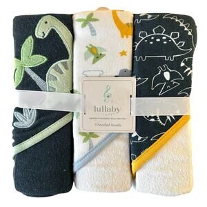 Set of 3 Lullaby Lane 28"x28" Hooded Towels - Soft & Absorbent - Navy Multi